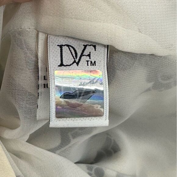 DIANE VON FURSTENBERG Maja Two Roses Line Silk Shift Dress Sz 6 - Picture 5 of 10